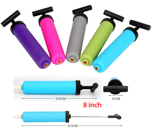 ActEarlier 8 pulgadas de plástico PP de fútbol, baloncesto voleibol bomba de bola Mini portátil de la bomba de mano con 1 pcs aguja - Product Image 1