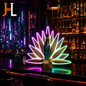 Presentador de Botellas de Licor con Iluminación LED en Forma de Hoja de Agave Dorada para Servicio VIP en Bares y Clubs, Soporte de Exhibición de Vino con Logotipo Personalizado - Product Image 3