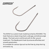 ROVORO Tackle 9015 #   Hameçon forgé ultra-léger pour drop shot et flipping, revêtement PTFE, pour la pêche au bar, aux éperons marins et aux leurres.