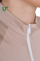 Polo pour femme d'équitation, nouvelle conception personnalisée OEM, avec fermeture éclair sur le devant, tendance