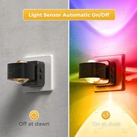 Veilleuse LOHAS à changement de couleur RGB, lumière LED ambrée, super lumineuse, avec capteur, moderne, à brancher sur prise murale, pour chambre d'enfant