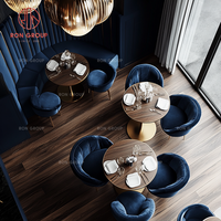 Modernes Marmor Rundes Halbkreis-Sofa-Set für Cafés und Restaurants mit Tisch und Stühlen, Umweltfreundlich und Langlebig