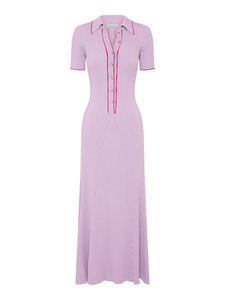 YAZ5542 - Vestido Camisero de Encaje con Malla, Nuevo, Ajustado a la Cintura, Color Puro, Elegante - Product Image 3