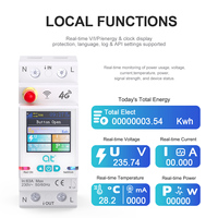 Pemutus Sirkuit Cerdas ATELE Custom OEM ODM 1P 63A 4G LTE Satu Fasa DIN Rail Saklar Jarak Jauh Meter Energi LCD Berwarna 230V 6kA MCB