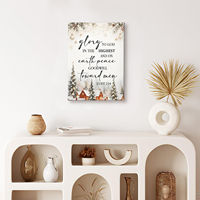 Impression sur toile encadrée « On Earth Peace Luke 2:14 », art mural biblique de Noël pour la décoration de la maison de campagne ou de la maison de vacances