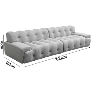 Sofá Chesterfield Italiano Ajustable, Minimalista, de Líneas Rectas Simples, en Tela Negra, Moderno, de Tres Plazas, para Sala de Estar - Product Image 6