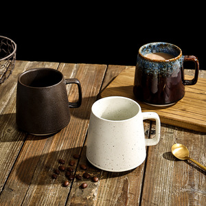 Mug Keramik Kreatif Personalisasi Kelas Atas; Desain Minimalis Vintage Gaya Jepang untuk Kopi & Susu di Rumah Model Guangdong 2687 - Product Image 4