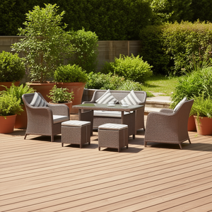 ชุดโซฟาหวายแบบสองที่นั่งพร้อมเก้าอี้สตูล สีน้ำตาลกาแฟ เฟอร์นิเจอร์ห้องนั่งเล่นกลางแจ้ง ดีไซน์ทันสมัย - Product Image 2