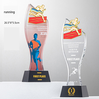 Médailles en verre cristal gravées personnalisées écologiques pour événements sportifs scolaires, trophées et plaques sur mesure pour événements promotionnels
