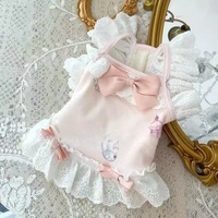 Jupe d'été fine en dentelle avec nœud pour animaux de compagnie, motif floral, pour petits chiens (Teddy, Panda, Caniche, Pomeranian, Malteuse) - Vêtements pour animaux
