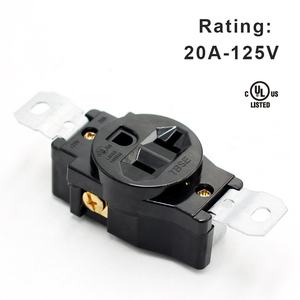 20-Amp 125-Volt NEMA 5-20R 2-tiang 3W soket daya braket panjang wadah tunggal bodi tipis - Product Image 4