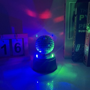 Lampe LED rotative en verre argenté, style boule disco, fabriquée à la main, mini-lumières de scène magiques pour fêtes, Nouvel An, Saint-Valentin - Product Image 3