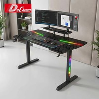 Bureau d'ordinateur en gros avec éclairage RGB et support pour écran, directement de l'usine, 3 tailles
