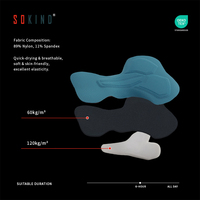 Coussinets de vélo 3D en gel haute performance, antichoc, en mousse perforée, séchage rapide, écologiques, respirants, Spandex/Nylon Sokind
