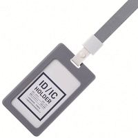 Porte-badge en silicone pour carte d'identité, étui pour carte nominative avec fenêtre transparente en acrylique, vente en gros d'usine