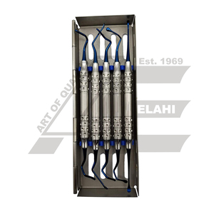 Kit de Instrumentos Dentales para Rellenos de Composite (6 Piezas, Recubrimiento de Plasma Azul) Herramientas Restauradoras en Caja de Acero Inoxidable - Product Image 2