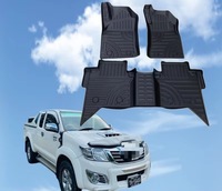 Pour Hilux VIGO 4 portes RHD Tapis de sol de voiture en TPE Luxe Antidérapant Imperméable Résistant à l'usure Écologique Noir