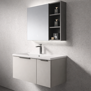 Mobile Bagno Sospeso con Doppio Lavabo e <span class=keywords><strong>Specchio</strong></span>, Soluzione di Stoccaggio per Bagno con Garanzia di 3 Anni - Product Image 5