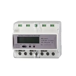 three phase din rail smart electric meter RS485 modbus rtu lcd display built-in relay bi-directional kwh meter