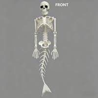 Squelette de sirène de 70 cm, modèle de queue de poisson, décoration d'Halloween, décoration gothique pour la maison, thème côtier
