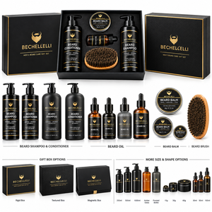 Kit de Soins de la Barbe <span class=keywords><strong>Bio</strong></span> Marque Blanche : Shampoing, Après-Shampoing et Baume Hydratants – <span class=keywords><strong>Coffret</strong></span> Cadeau de Toilettage Naturel pour Hommes - Product Image 2