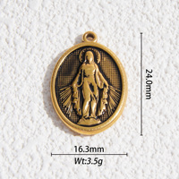 Nouveauté Style religieux étanche 18K PVD or véritable acier inoxydable breloques bijoux de mode pendentifs et breloques
