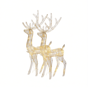 Figuras Decorativas de Reno Acrílico para Navidad, 47.2 Pulgadas, Color Blanco Cálido, para Exhibición Navideña - Product Image 1