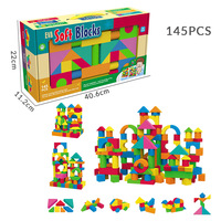 Briques de construction à empiler souples EVA, jouets pour enfants, développement de l'intelligence, blocs en mousse pour tout-petits, 67/94/124/145 pièces