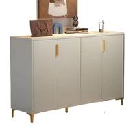Meuble à chaussures double porte en bois multi-niveaux pour entrée de maison, design minimaliste moderne, rangement esthétique