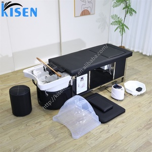 KISEN Lit de massage japonais pour spa capillaire, bassin de lavage de cheveux et de thérapie aquatique, table de mobilier de salon, lavabo de spa pour pédicure et shampoing, à vendre - Product Image 3