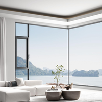 Ventana Abatible de Aleación de Aluminio Personalizada a Precio de Fábrica, Ventanas de Vidrio con Rotura de Puente Térmico de Ahorro Energético, Diseño Moderno para Baño