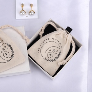 Bolsa de Joyería de Lona Natural con Cordón, 8 Oz, con Logotipo Personalizado, Bolsa de Regalo de Algodón Orgánico Pequeña - Product Image 5