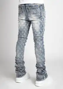 Skinny Fit santai FittingBlue dihiasi Denim celana Jeans pria