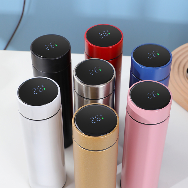 LED Display Touch Screen Intelligent Thermos Bottle Temperature Measuring Vacuum Flask