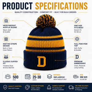 Gorro <span class=keywords><strong>de</strong></span> punto personalizado con borla y puño, colores <span class=keywords><strong>de</strong></span> equipo, para <span class=keywords><strong>invierno</strong></span>, venta al por mayor, ropa <span class=keywords><strong>de</strong></span> aficionado, bordado en blanco - Product Image 5