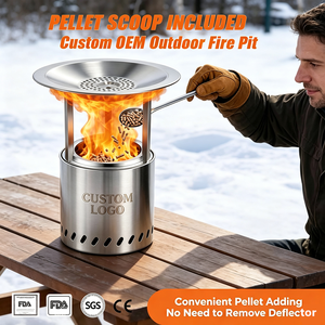 Brasero de Mesa de Acero Inoxidable con Logotipo Personalizado, sin Humo, con Combustión Secundaria, Mini <span class=keywords><strong>Estufa</strong></span> de Leña para Patio Trasero, Terraza y Camping - Product Image 3