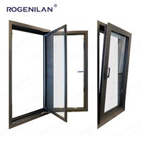 Ventana de Aluminio Rogenilan Estilo Francés Europeo Personalizada para Cocina, Baño, Ventana Abatible y Corredera