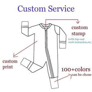 Baby Designer Kleidung Bambus Baby Onesies, Bambus PJs Bequem bedruckte gestrickte Baby Overalls Langarm Kinder Stram pler - Product Image 2