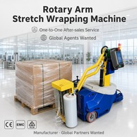 Robot d'emballage automatique intelligent autopropulsé pour palettes avec bras articulé et film étirable pour la logistique industrielle en entrepôt