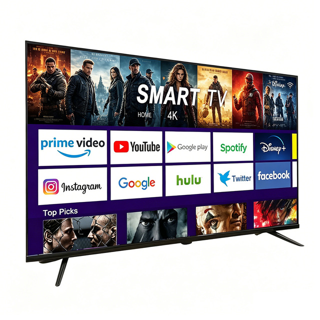 Brand New CHIGO Smart TV 32-85 Inches 4K Ultra HD HDTV Android 13 WiFi LCD LED Black Cabinet 60/120Hz