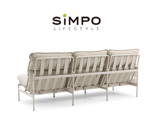SIMPOLIFESTYLE Mobilier d'extérieur haut de gamme OLIVIA, chaise longue en corde, jardin, terrasse, hôtel, complexe hôtelier, aluminium, teck, tissu, canapé d'angle - Product Image 3