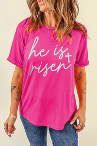 Tee con girocollo rosso rosa all'ingrosso del caro amante di Pasqua - Product Image 4