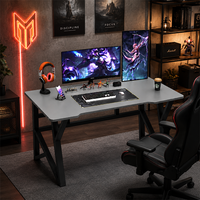Escritorio para Juegos de Estilo Industrial, Estación de Trabajo Grande para PC, para Jugar, Estudiar y Uso Profesional