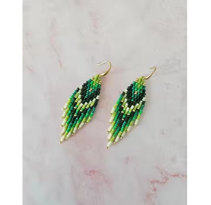 Pendientes Bordados a Mano con Cuentas, Joyería de Boda, Hilo de Seda, Joyería de Moda para Mujeres y Niñas, Hermoso Diseño - Product Image 1