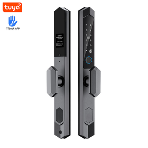 Promotion d'usine porte en alliage d'aluminium à empreinte digitale Double face serrure intelligente étanche porte en bois Compatible clé de pont cassée - Product Image 1