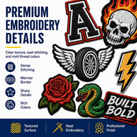Patchs thermocollants ou à coudre découpés au laser, motifs Biker Rock, Crâne, Flamme, Rose, Serpent, pour Veste, Gilet, Jean, personnalisés et brodés sur mesure