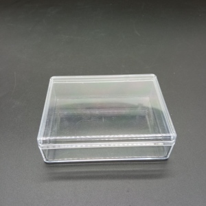 Transparent PS plastic storage box with separate cover Gift jewelry display box