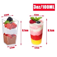 Vente en gros de gobelets à pudding transparents en plastique PS GUANGXING de 3 oz, à paroi simple, carrés/ronds, de qualité alimentaire, pour la restauration, les fêtes et les événements