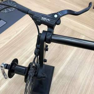 Juego de frenos de disco hidráulicos delanteros y traseros para bicicleta de montaña, calibre de aluminio forjado con aceite mineral, palanca de 2 dedos, color negro - Product Image 3