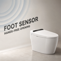 Toilette intelligente avec bidet intégré, affichage numérique, mémoire double utilisateur, lavage à l'eau chaude, siège chauffant, chasse d'eau automatique, buse autonettoyante